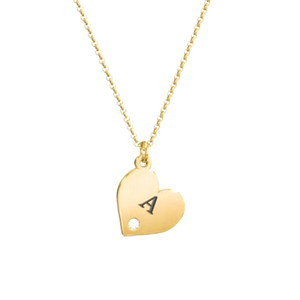 Heart Pendant Necklace with Sparkling Cubic Zirconia Zircon Studded Choker for Women Luxury Jewelry - Product Image 1