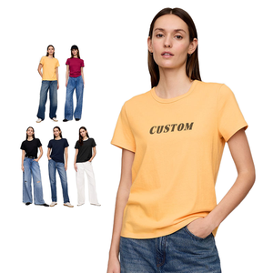 Plus Size Women's 100% Cotton Oversized Casual T-Shirts 2026 Streetwear Solid Eco-Friendly OEM Manufacturer Logo Letter - Product Image 1