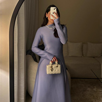 Robes modestes Y36 en polyester turc, longueur cheville, manches longues, coupe ajustée, pour femmes, pour tous les jours et les fêtes, tendance