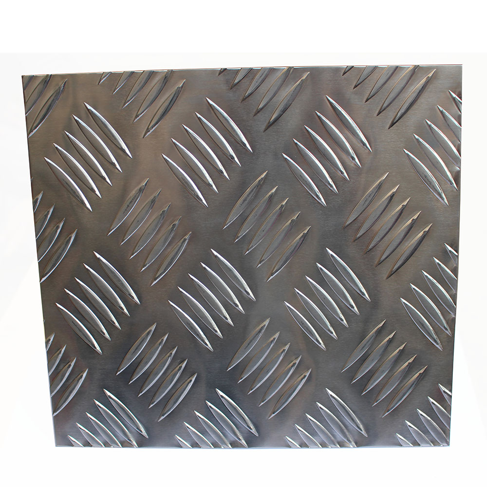 五条铝格子板压花铝板防滑滑板板建筑平台五凹凸图案