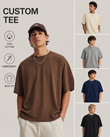 Camisetas de Hombre al por Mayor, 275 g/m², 100% Algodón, Lisas, para Impresión Serigráfica, Estilo Urbano, Corte Holgado, Cuello Redondo, Manga Corta
