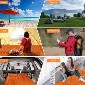 Portable Pvc Flocage Gonflable Air Matelas Reine Double <span class=keywords><strong>Camping</strong></span> Lit Ensemble Moderne Pique-Nique Voiture Up Multi-Fonctionnel Contemporain - Product Image 6