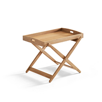 Table d'angle en bois massif de style naturel et décontracté, table d'appoint pliable pour salon, transportable en extérieur