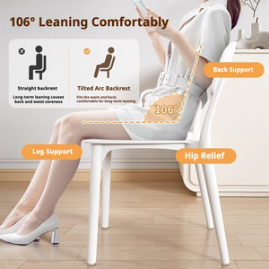 Tabouret empilable beige épaissi de style nordique minimaliste avec dossier, mobilier de maison, location, restaurant commercial, chaise en plastique - Product Image 4