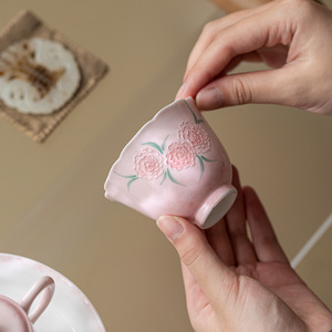 Guanlan Ceramic Master Cup Porcelain Floral Pattern Round <b>Tea</b> Cup For Kung Fu <b>Tea</b> <b>Set</b> Afternoon <b>Tea</b> Use - Product Image 2