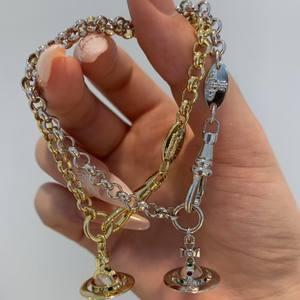Pulsera de latón de alta calidad con dijes de Saturno transparente de 6 mm, tamaño pequeño, joyería de lujo duradera para mujer - Product Image 2