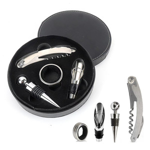 Ouvre-bouteille de <span class=keywords><strong>vin</strong></span> rouge coffret cadeau boîte en cuir PU tire-bouchon verseur 4 pièces/ensemble Logo <span class=keywords><strong>personnalisé</strong></span> accessoires pour le <span class=keywords><strong>vin</strong></span> - Product Image 6