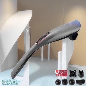 Masseur Dolphin rechargeable, masseur électrique portatif pour le cou et le dos avec 4 têtes de massage, vibration et pétrissage pour soulager le corps - Product Image 2