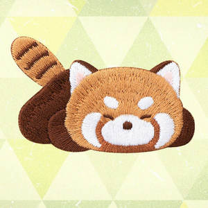 แผ่นผ้าปักลายการ์ตูนรูปสัตว์ขายดีแผ่นปะติดแบบสั่งทำลายแพนด้าแดงแบบรีดติดเสื้อแรคคูน - Product Image 3