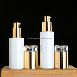 20ml 30ml 50ml 60ml chai Xịt Thủy Tinh Ngọc Trai Trắng bơm lại Kem dưỡng da Chai Nắp vàng 20g 30g 50g lọ kem mỹ phẩm rỗng - Product Image 3