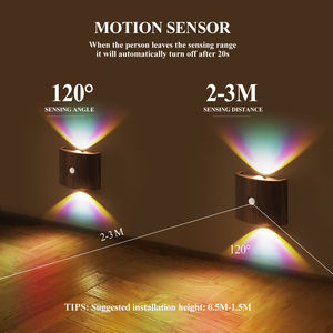 Lampu Dinding LED Sensor Gerak Magnetik Nirkabel RGB Neon Isi Ulang USB Dekorasi Rumah Pintar Modern untuk Tangga Dalam Ruangan - Product Image 4