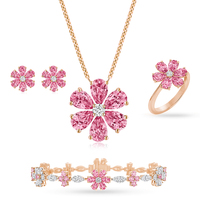 Modis — bijoux luxueux en forme de poire pour femmes, boucles pour le mariage, collier, anneau, or 18k, rose, 10k/14k