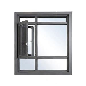 Ouverture 180 degrés nouvelle construction poudre d'<span class=keywords><strong>aluminium</strong></span> citée verre salon double vitrage <span class=keywords><strong>fenêtres</strong></span> à battants - Product Image 2