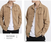 American Workwear Veste rétro décontractée à manches longues pour hommes Senior Sense Tissu popeline respirant pour la saison de printemps
