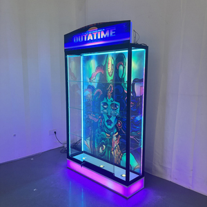 Vitrine d'exposition en verre trempé avec éclairage LED RVB arc-en-ciel personnalisé <span class=keywords><strong>KEWAY</strong></span> pour magasin de tabac, armoire murale - Product Image 3