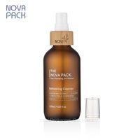 Botol semprot kaca Amber buram 2oz 4oz 8oz botol semprot bambu kabut halus bahu bulat 100ml 120ml 250ml botol kabut wajah
