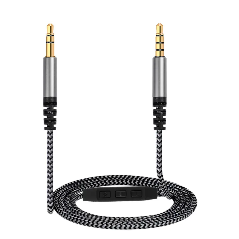 3.5mm male to male cable computer mobile phone compatible wire control audio cable metal plug