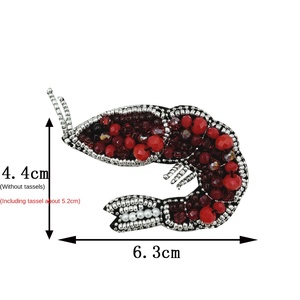 Di alta qualità 3D ricamato di perline per gamberi toppe alla moda fai da te fatte a mano gioielli sacchetto cappello decorativo tessuto adesivi - Product Image 5
