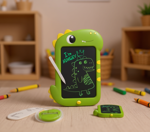 Tableau d'écriture LCD Dinosaure Vert 19 pouces pour enfants de 3 à 6 ans, jouet éducatif de dessin, unisexe, thème animal en plastique - Product Image 2