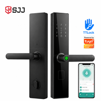 Serrure de porte intelligente SJJ S2D-F18 - Empreinte digitale, application Tuya, mot de passe, carte, clavier, entrée sans clé, cloud, pour portes en acier/aluminium/bois