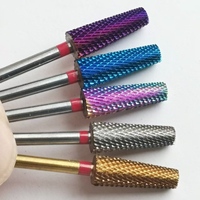 Livraison rapide, forets à ongles coniques de petite taille de couleur violette, têtes lisses pour ongles en acrylique