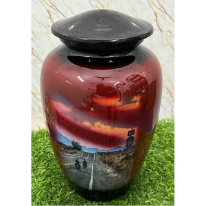 Highway NH, urna conmemorativa de aluminio impresa para adultos, suministro de cremación de Metal de latón de estilo americano para cenizas, suministros funerarios - Product Image 1