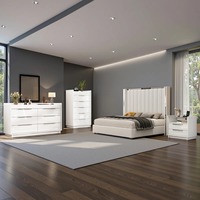 Commode moderne en bois MDF blanc sur mesure avec 6 tiroirs, poignées métalliques, écologique, pour chambre à coucher, appartement, salon