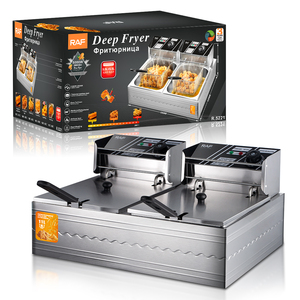 Friteuse électrique professionnelle RAF double panier 5,5+5,5 litres en acier inoxydable de qualité supérieure pour frites - Product Image 1