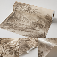 Papier peint pour la décoration de la maison, peinture murale de paysage vintage, revêtement mural facile à installer, papier peint en papier