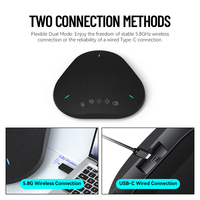 Microphone omnidirectionnel de conférence vidéo sans fil 5.8G, microphone à 360 degrés, haut-parleur de conférence mains libres