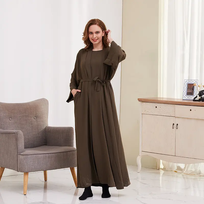 Vrouwen Ramadan Chiffon Kaftan Abaya Bloemen Abaya Premium Dubai Topkwaliteit Arabische Abaya Dubai Custom Fashion Design