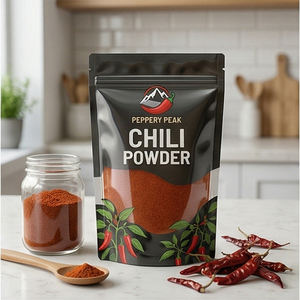 Bolsa ecológica con cierre hermético y ventana transparente para envasar condimentos de chile en polvo. - Product Image 1