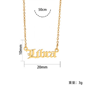 Nuevo collar de acero inoxidable con letra del signo zodiacal, cadena O de oro de 18K, exclusivo, de alta gama, versátil, cadena de clavícula para uso diario. - Product Image 5