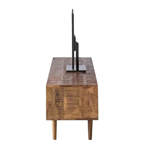 Mueble para TV Jodhpuri Woods para Hombre, Acabado Blanco, Madera Sólida, Mueble de Entretenimiento Moderno para Sala de Estar, Consola de Almacenamiento, Mueble Duradero - Product Image 4