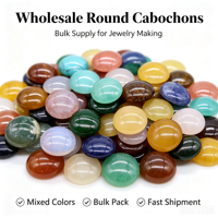 Cabochon rond en pierre naturelle, 12 couleurs, pierre polie en forme de dôme pour la fabrication de bagues, pendentifs et bijoux DIY