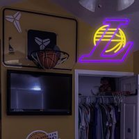 Laker Basketball Team Logo LED Neon Light Sign Décoration murale pour Man Cave Bar Pub Teen Boys' Game Room Cadeaux d'anniversaire pour hommes