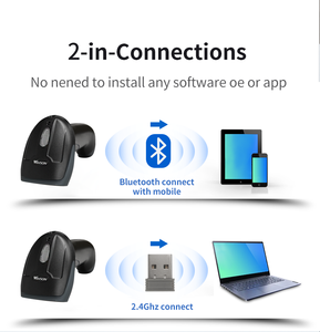 Lecteur de codes-barres USB sans fil 2D pour supermarché, scanner de codes-barres portable pour la vérification des billets - Product Image 6