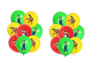मारियो जन्मदिन थीम पार्टी सुपर मारियो बच्चों के जन्मदिन सजावट डिस्पोजेबल पेपर प्लेट कप खींच झंडा गुब्बारा