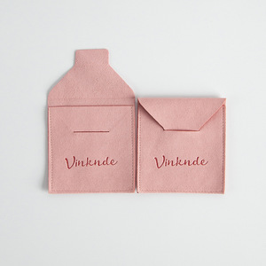 Bolsa de tela rosa para joyería, 8x8, para guardar anillos - Product Image 1