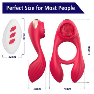 Anneau pénien en silicone pour homme, jouet pour adultes, outil Rose avec 3 moteurs et 7 vibrations pour stimulation clitoridienne et testiculaire double, sensationnelle - Product Image 6