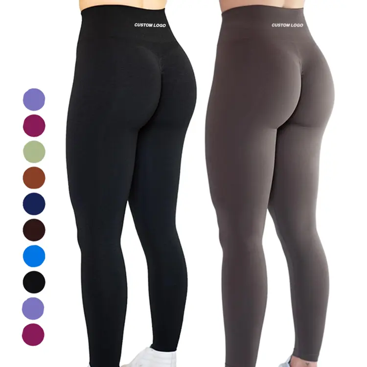 Legging de yoga taille haute avec logo personnalisé pour femmes, legging sans couture