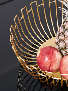 Panier de fruits de formes géométriques nordiques, panier de fruits en fil métallique doré, décoration de la maison, 10 pièces - Product Image 4