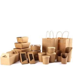 Juego de Tazones y Vasos Desechables de Papel Kraft Personalizables para Pollo Frito, Fideos, Galletas y Hamburguesas - Product Image 2