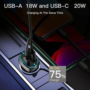 ที่ชาร์จในรถยนต์ 38W 9V-2.2A ความเร็วสูง พอร์ต USB ชาร์จเร็ว ชนิด Type C สำหรับโทรศัพท์รุ่น 15 16 - Product Image 6