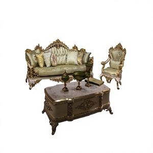 Muebles de sala de estar tallados pesados de estilo persa Diseño exótico Juego de sala de estar tallado a mano Juego de sofá de diseño rococó real - Product Image 1
