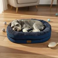 Lit pour chien ovale grand format, respirant, écologique, de haute qualité, lavable, imperméable, en mousse à mémoire de forme orthopédique, confortable pour chiens et chats