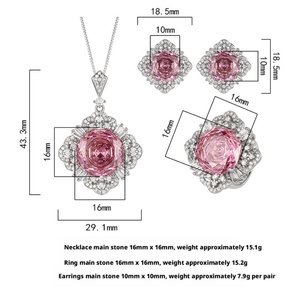 Fashion Eco-friendly Copper Gold Plated16-10MM Cubic Zirconia Pendant <b>Earrings</b> <b>Set</b> Dainty Jewelry <b>Set</b> for Refined Everyday Style - Product Image 2