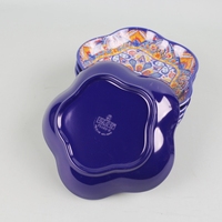 Assiettes à dîner en mélamine polie glacée de haute qualité, forme de fleur, sans BPA, assiette à fruits, vente en gros, incassable, logo personnalisé