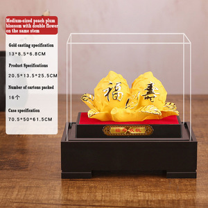 Scultura Artistica in Resina a Forma di Cavallo Dorato Rushen - Decorazione Domestica Buddista a Forma di Pesca, Regali di Compleanno per Anziani - Product Image 4