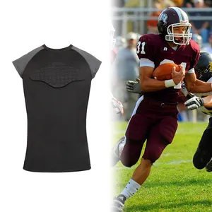Men's Padded Honeycomb Anti-Collision Compression Shirt Protective Shirt Rib Chest Protector for Football Paintball Baseball